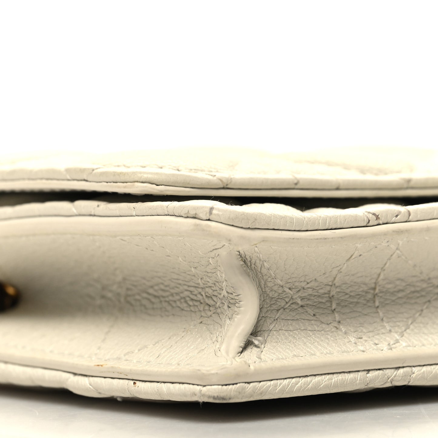 Supple Calfskin Caro Pouch with Chain Latte