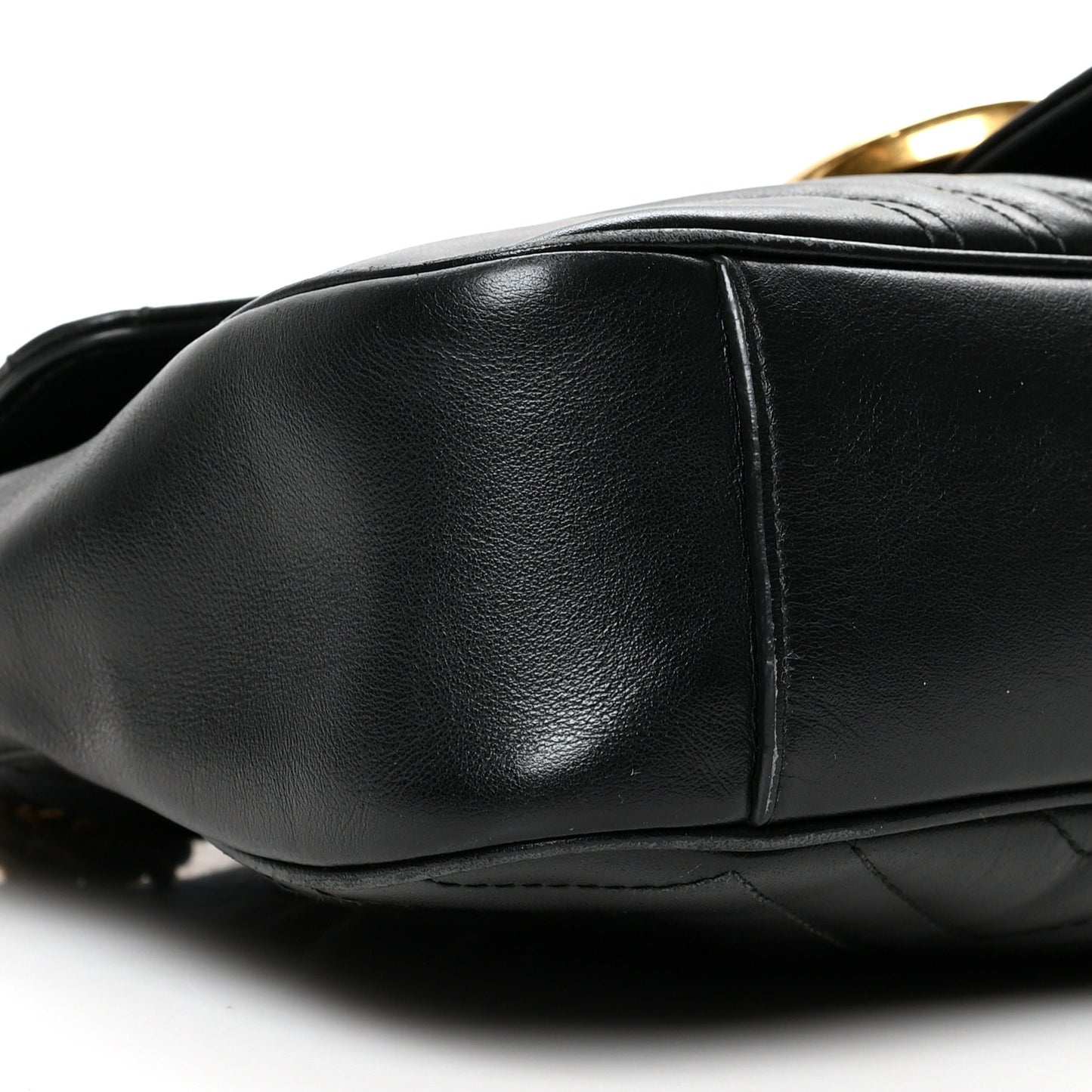 Calfskin Matelasse Medium GG Marmont Shoulder Bag Black