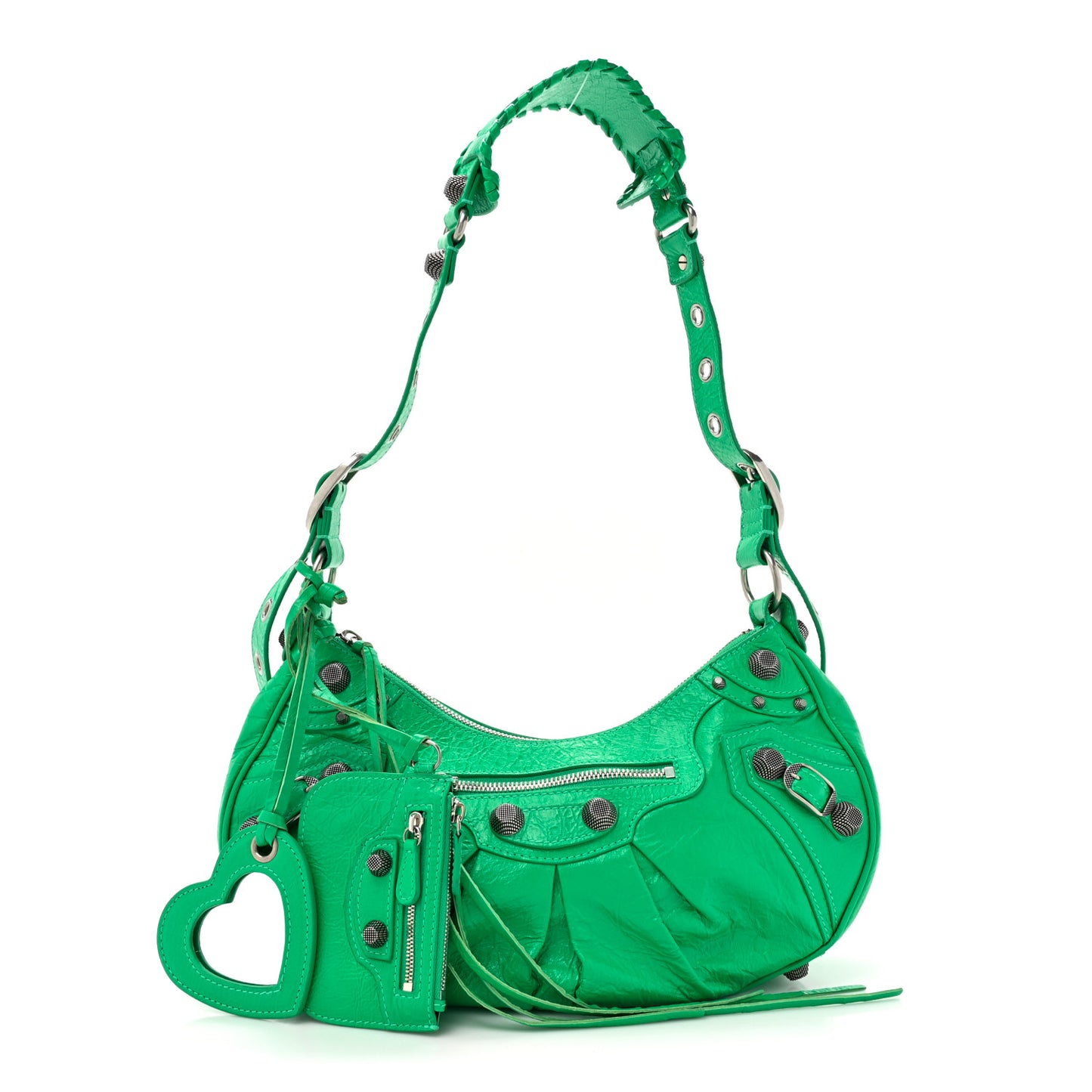 Agneau Arena Small Le Cagole Shoulder Bag Vivid Green