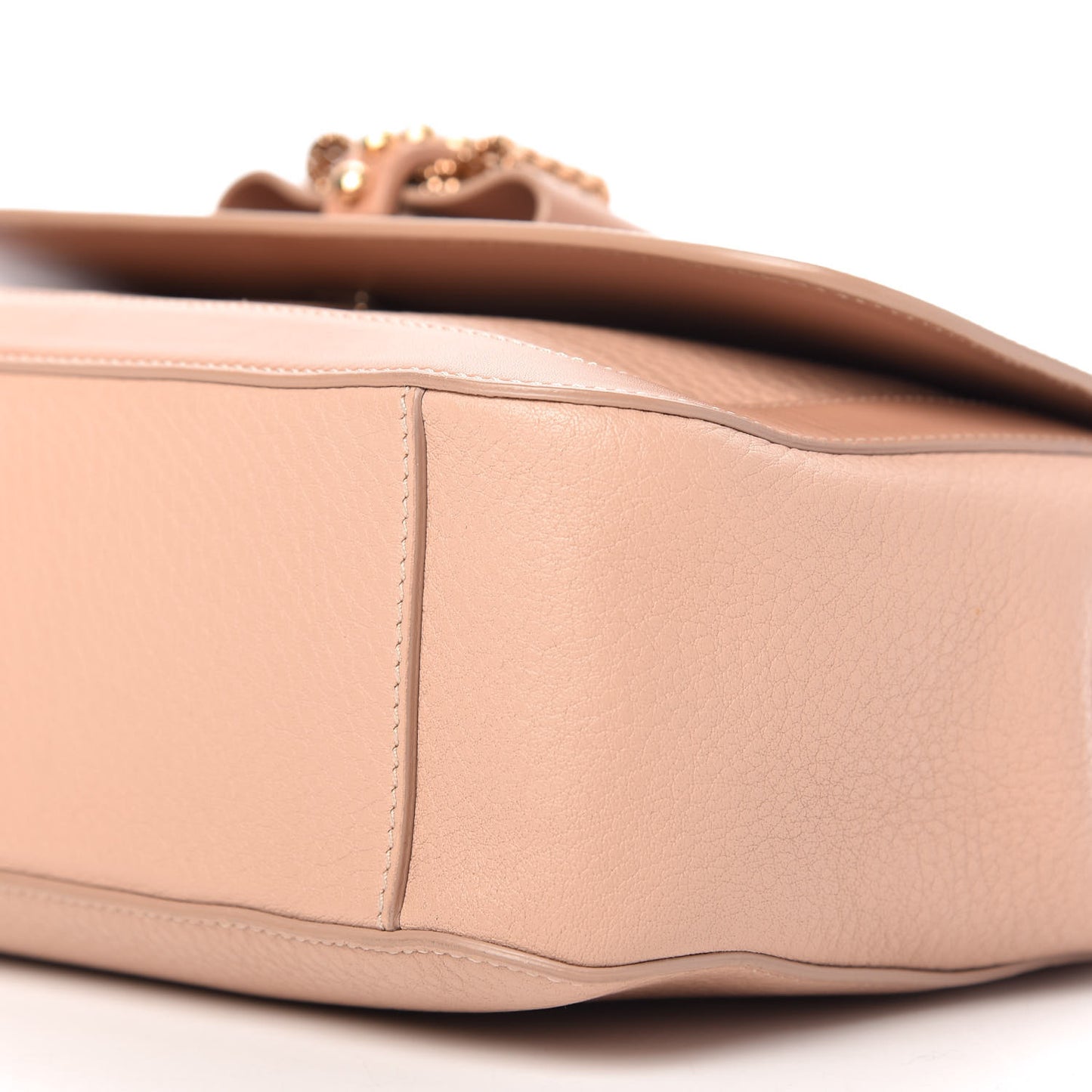 Soft Calfskin Small Sweety Charity Shoulder Bag Nude