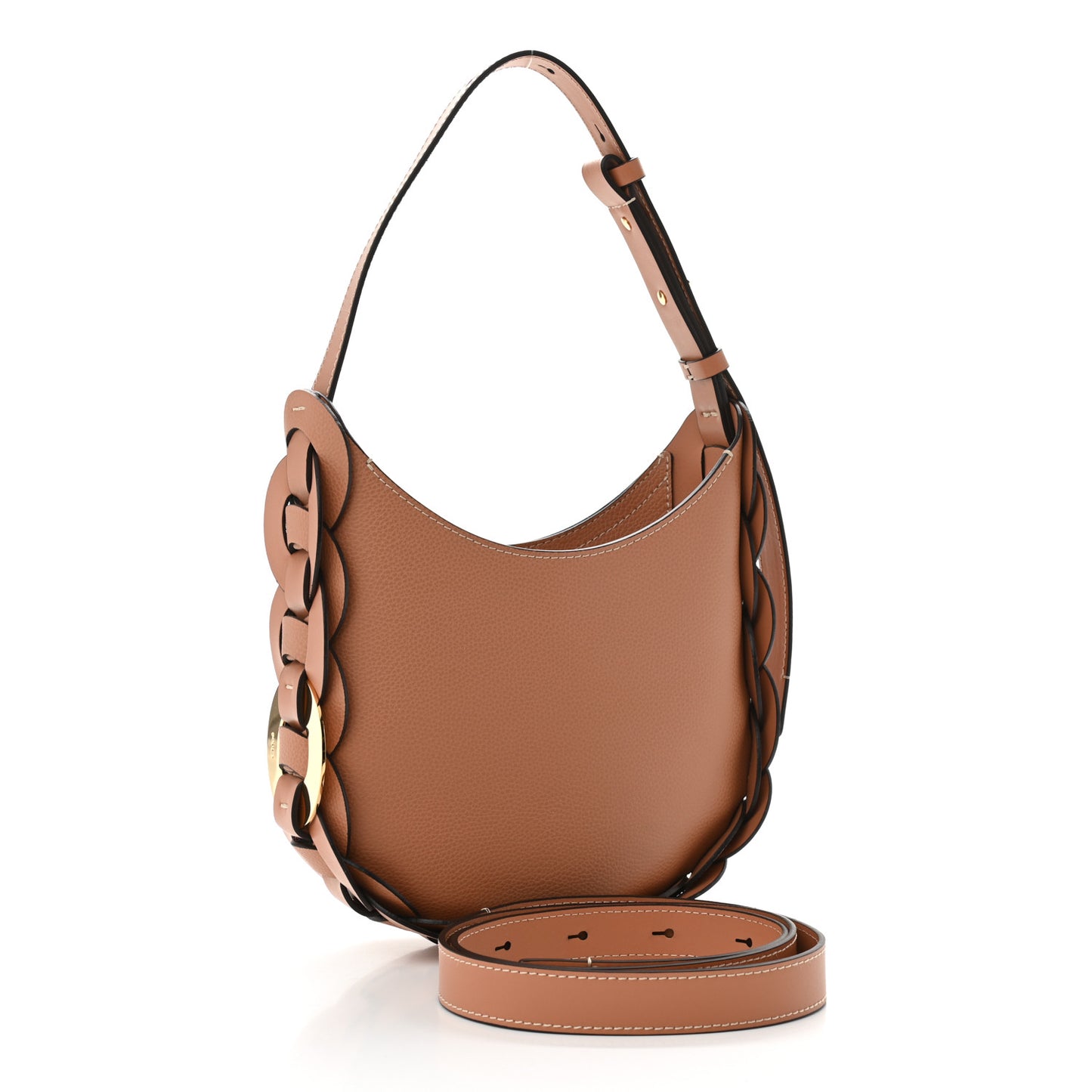 Small Grain Smooth Calfskin Small Darryl Hobo Muted Brown