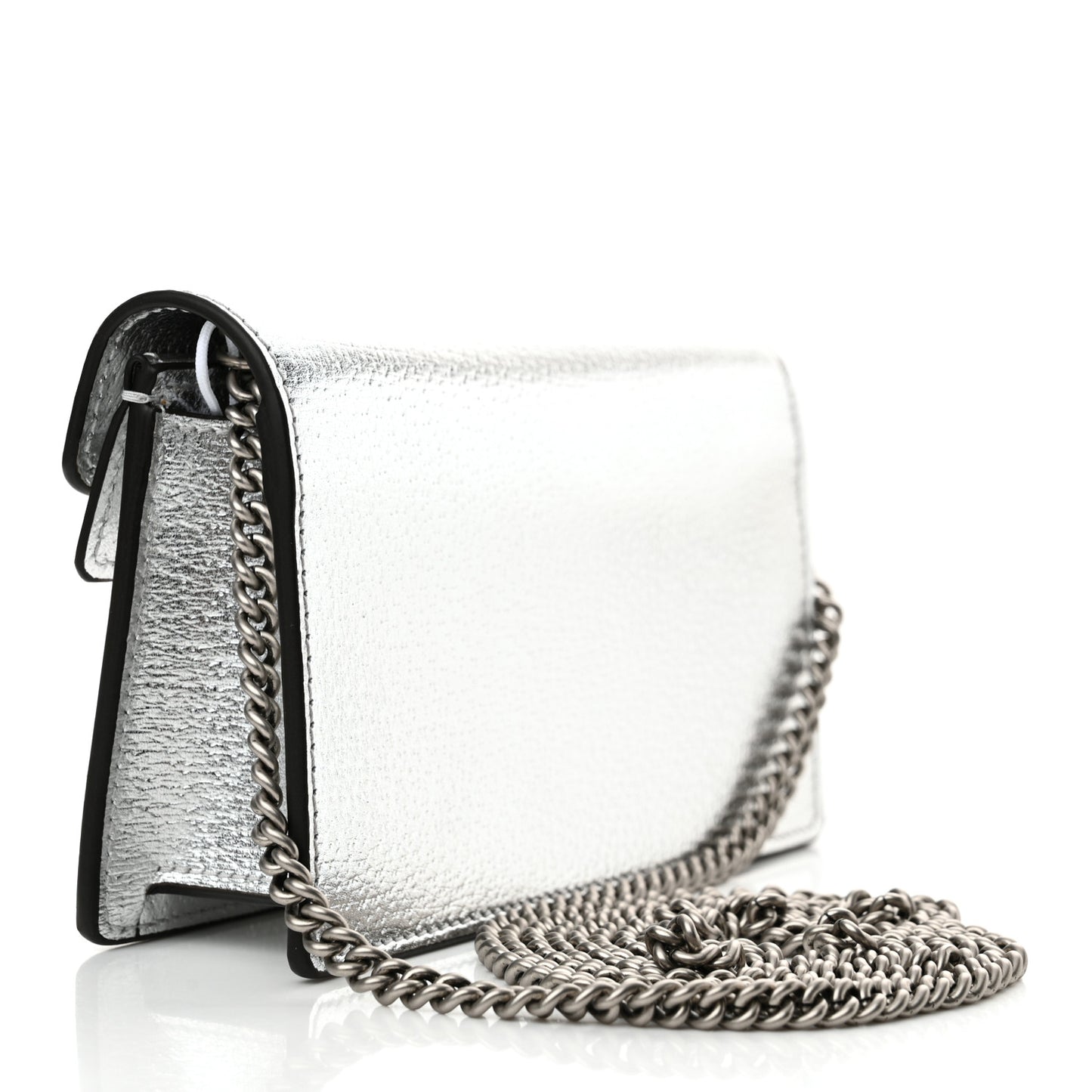 Metallic Calfskin Super Mini Dionysus Shoulder Bag Silver