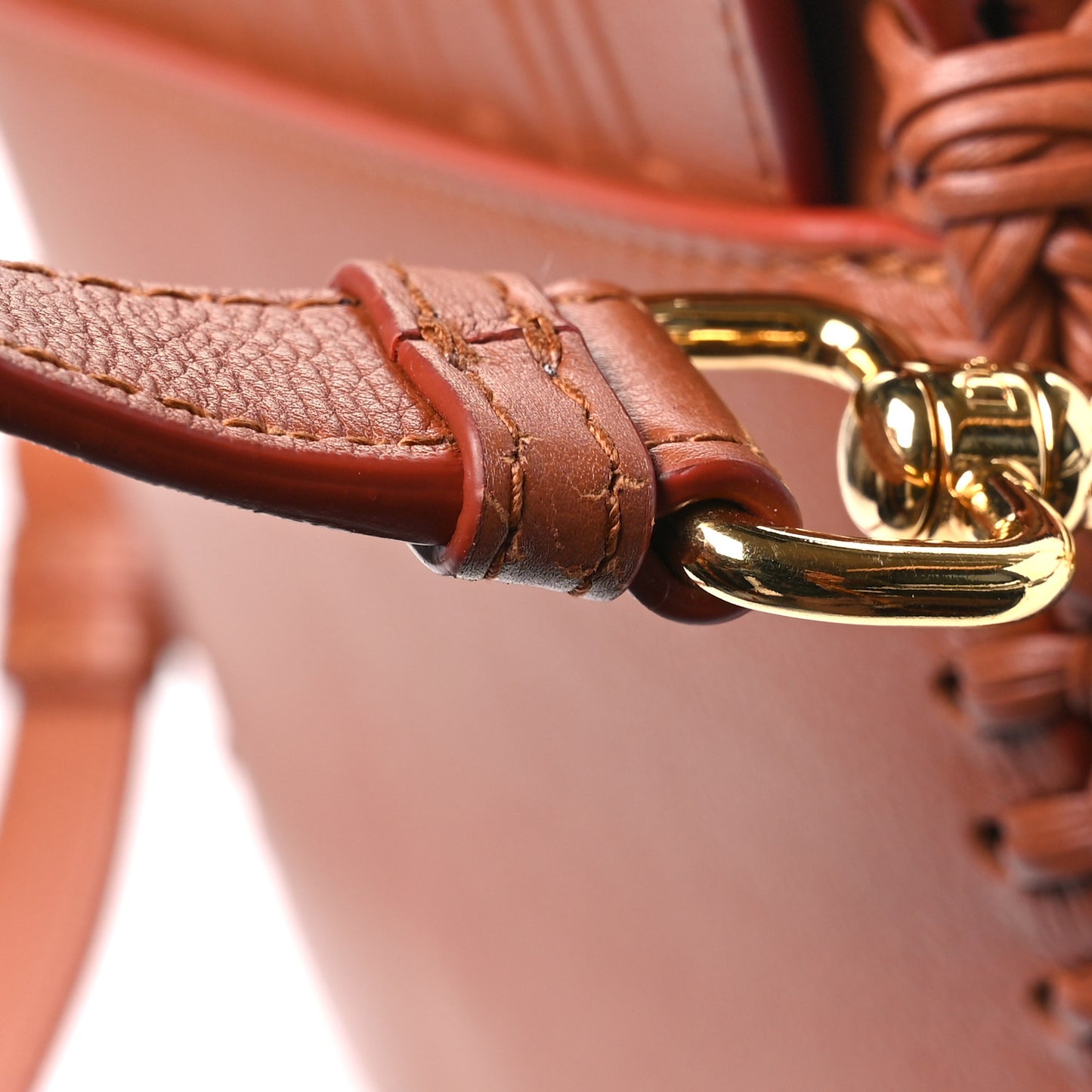 Grained Calfskin Medium Whipstitched Bobby Bag Dark Tan