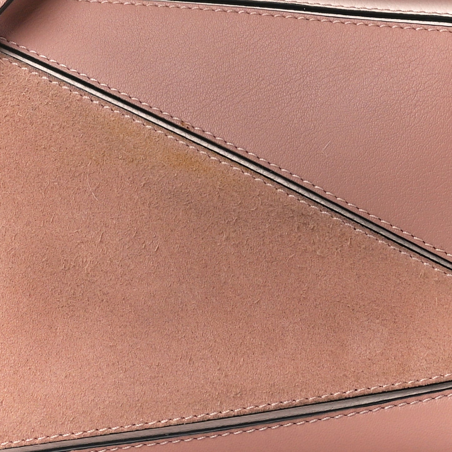 Calfskin Suede Medium Puzzle Bag Blush