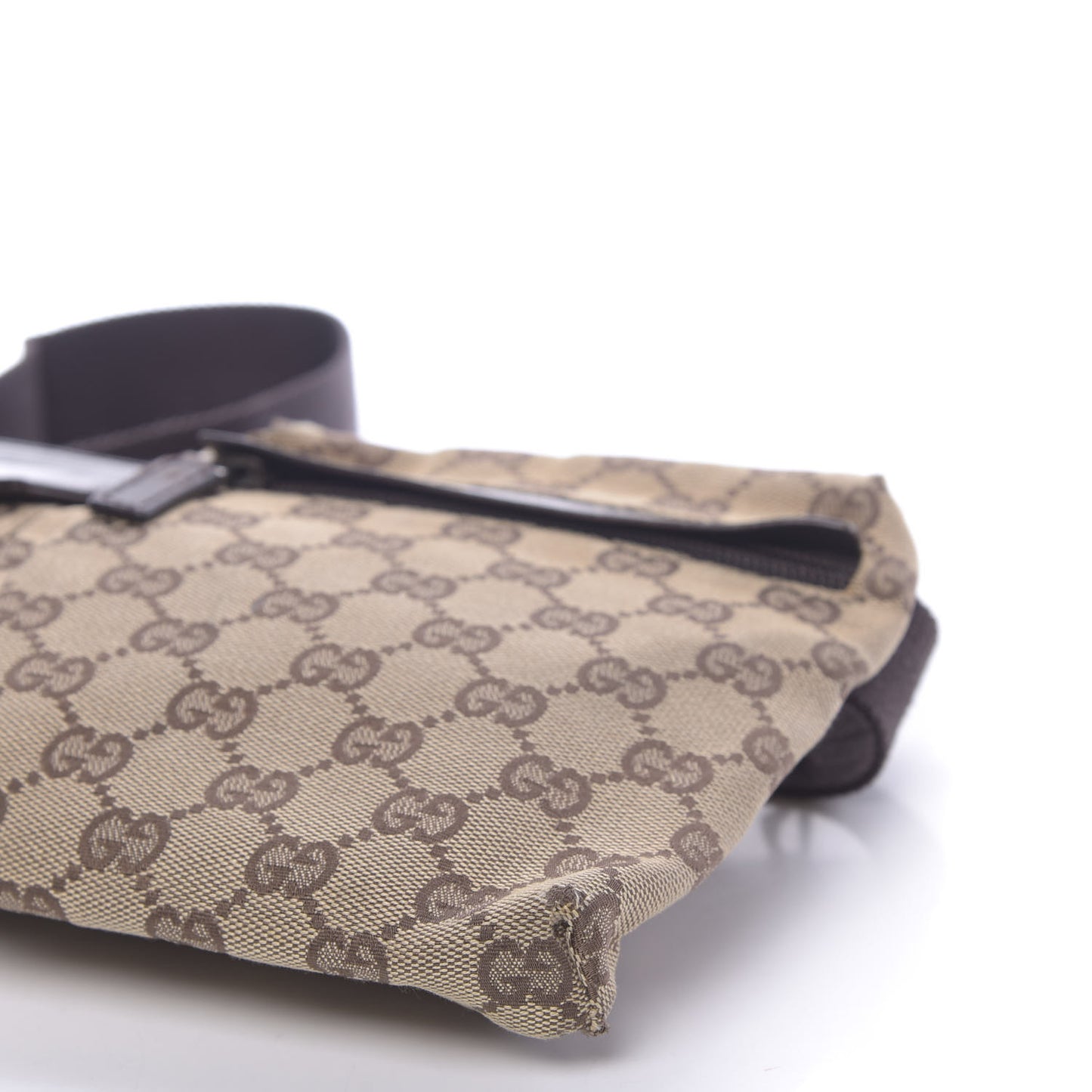 GG Monogram Double Pocket Belt Bag Dark Brown