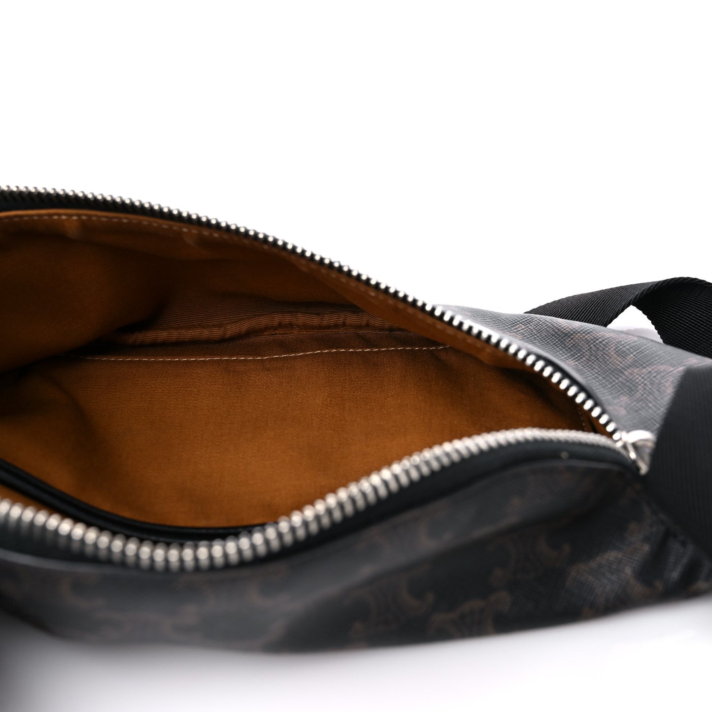 Triomphe Logo Canvas Belt Bag Black