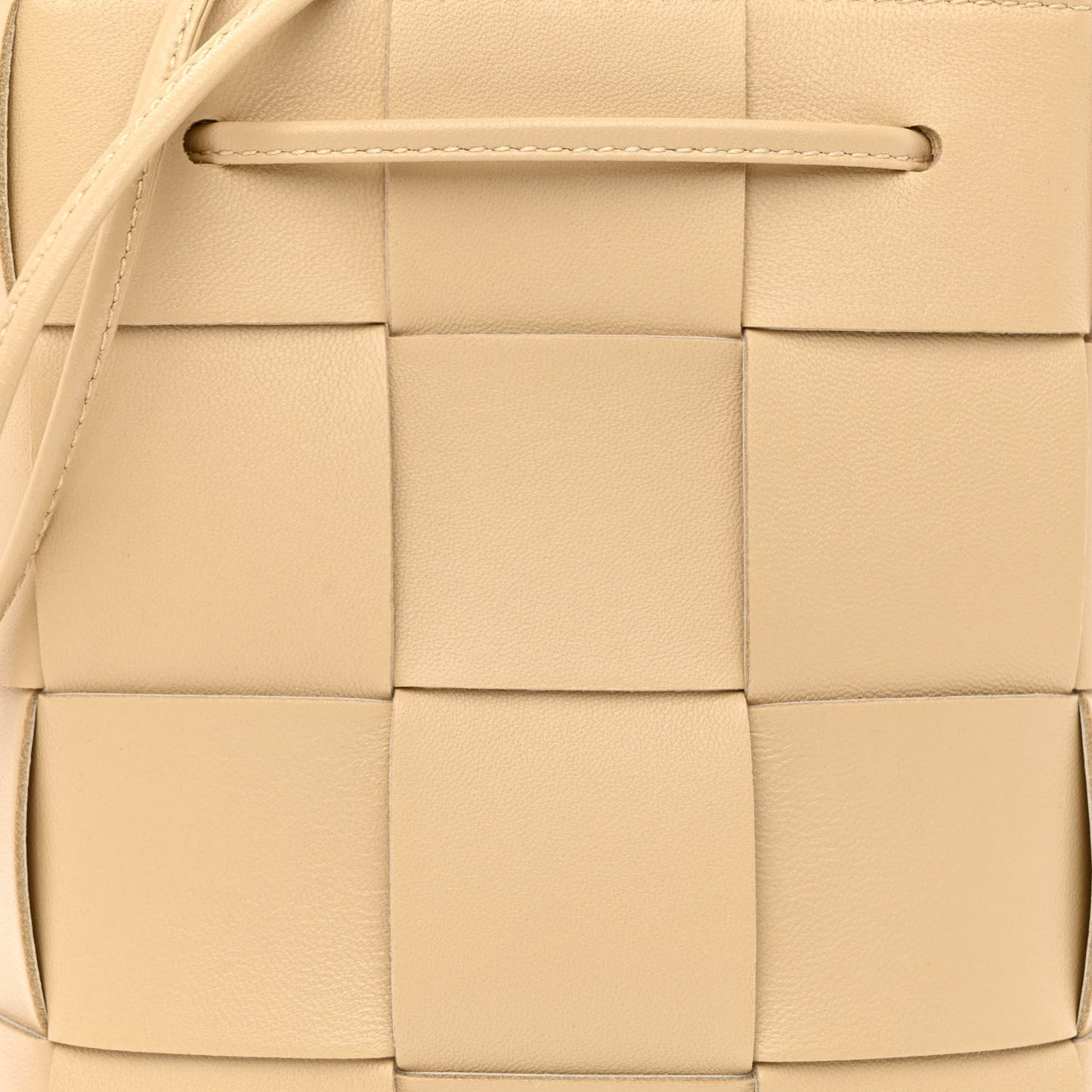 Lambskin Maxi Intrecciato Small Cassette Crossbody Bucket Bag Porridge