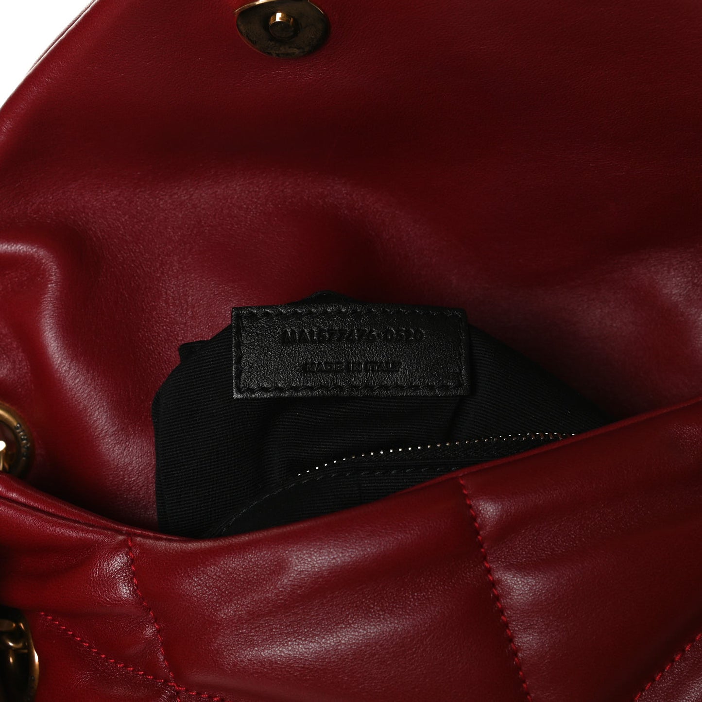 Lambskin Quilted Small Loulou Puffer Monogram Chain Satchel Opyum Red