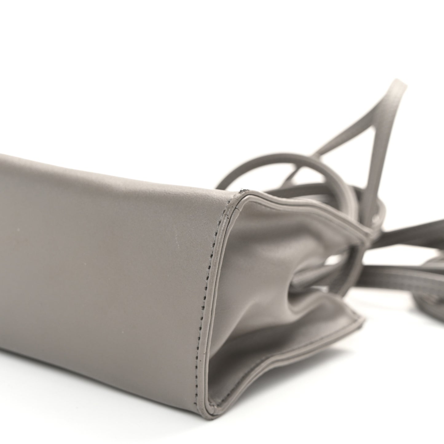 Vegan Leather Small Shopping Bag Grey