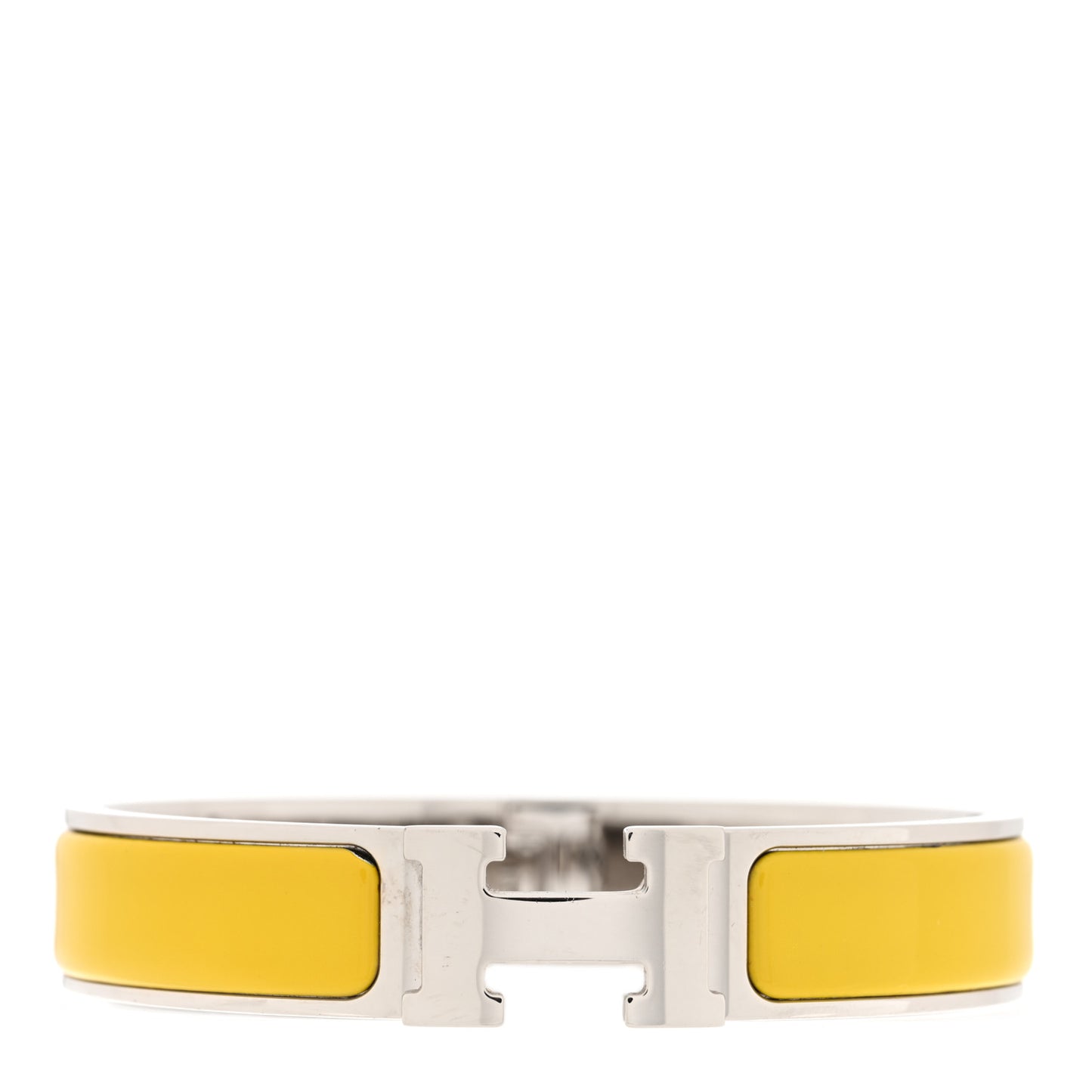Enamel Narrow Clic Clac H Bracelet PM Chartreuse