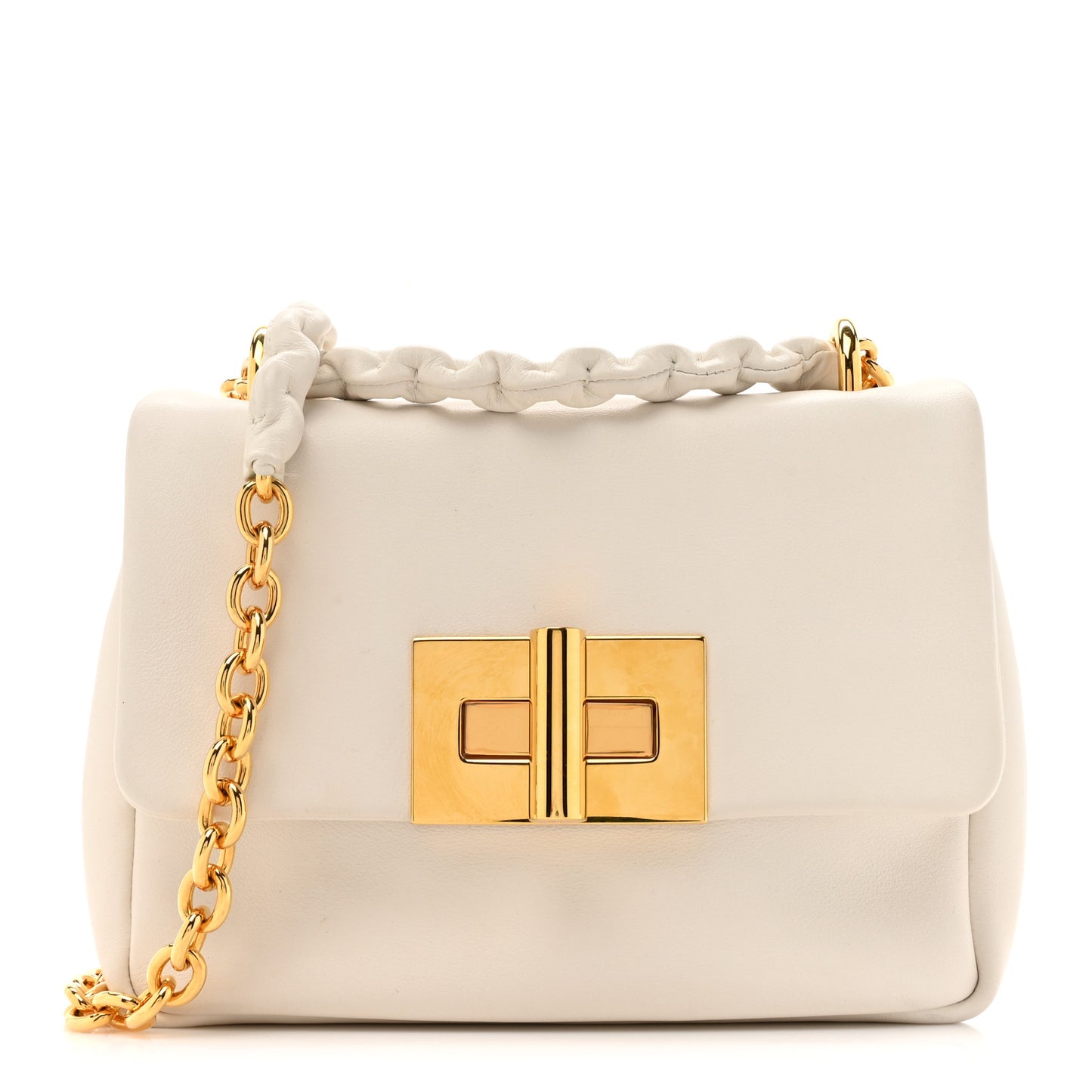 Calfskin Natalia Chain Bag White