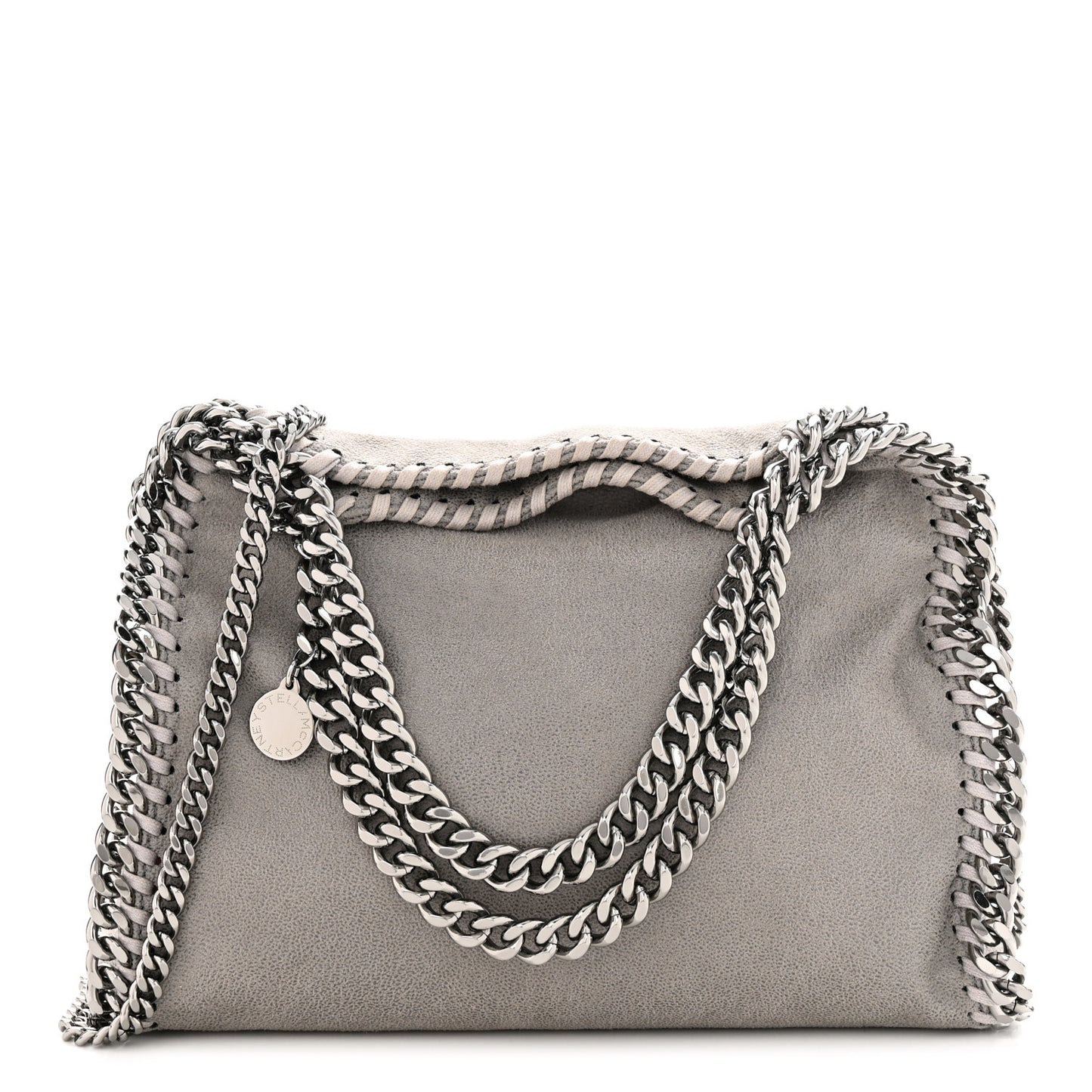Shaggy Deer Mini Falabella Fold Over Tote Light Grey