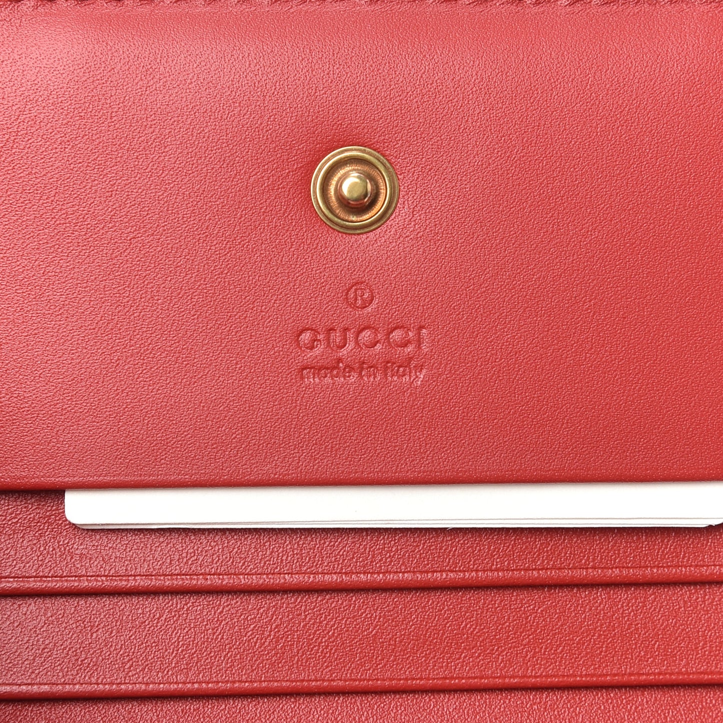 GG Supreme Monogram Cherry Embellished Card Case Wallet Hibiscus Red