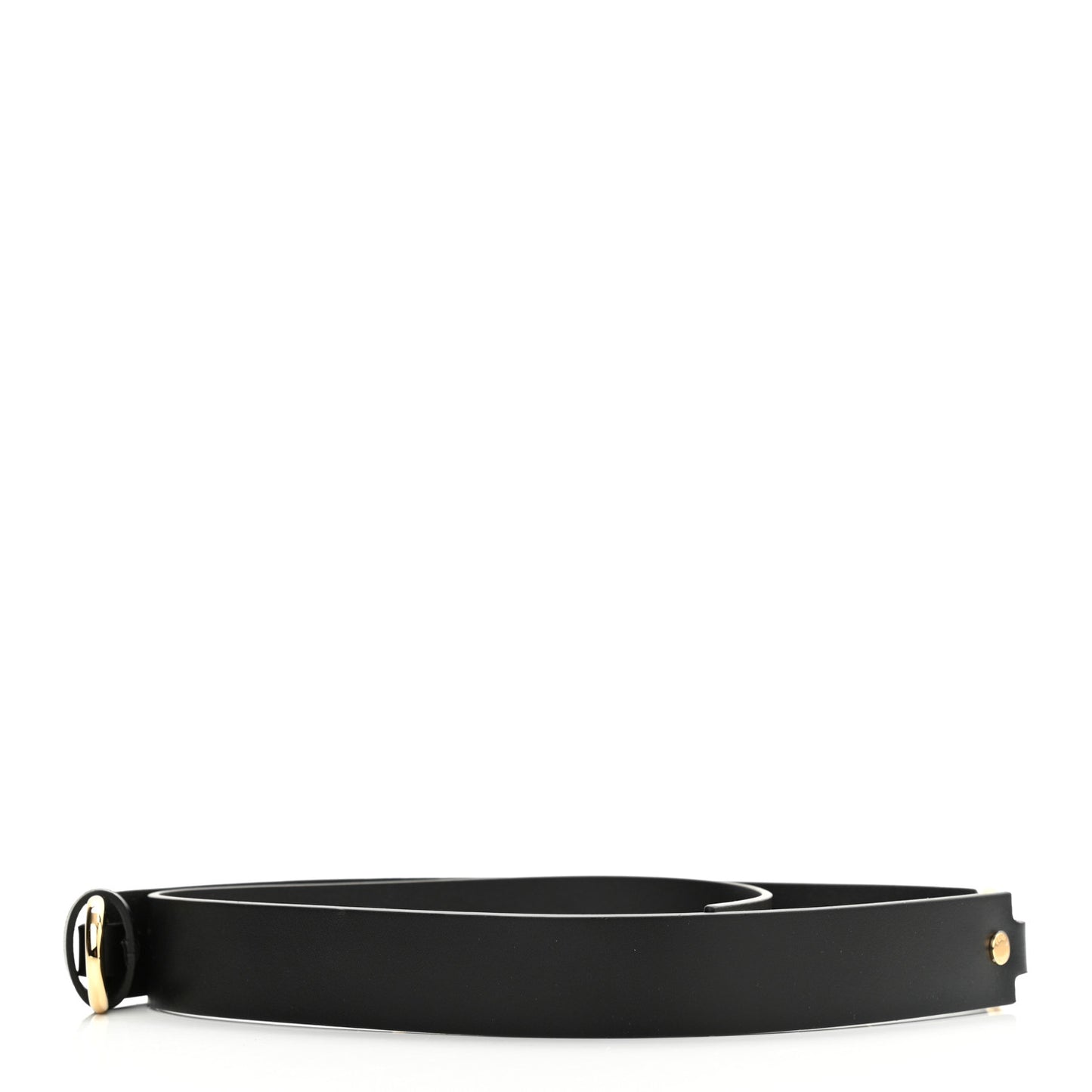 X FENDI Calfskin Fendace Logo Belt 85 34 Black