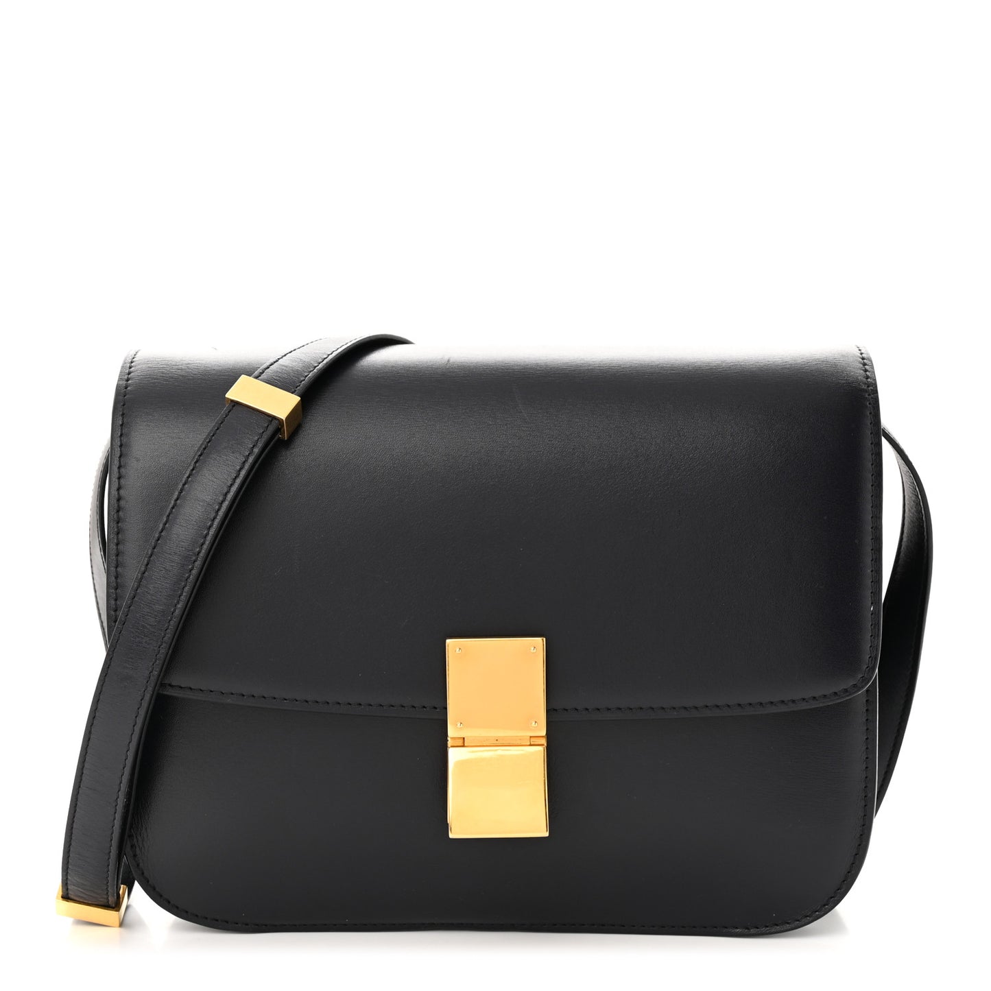 Box Calfskin Medium Classic Box Flap Bag Navy