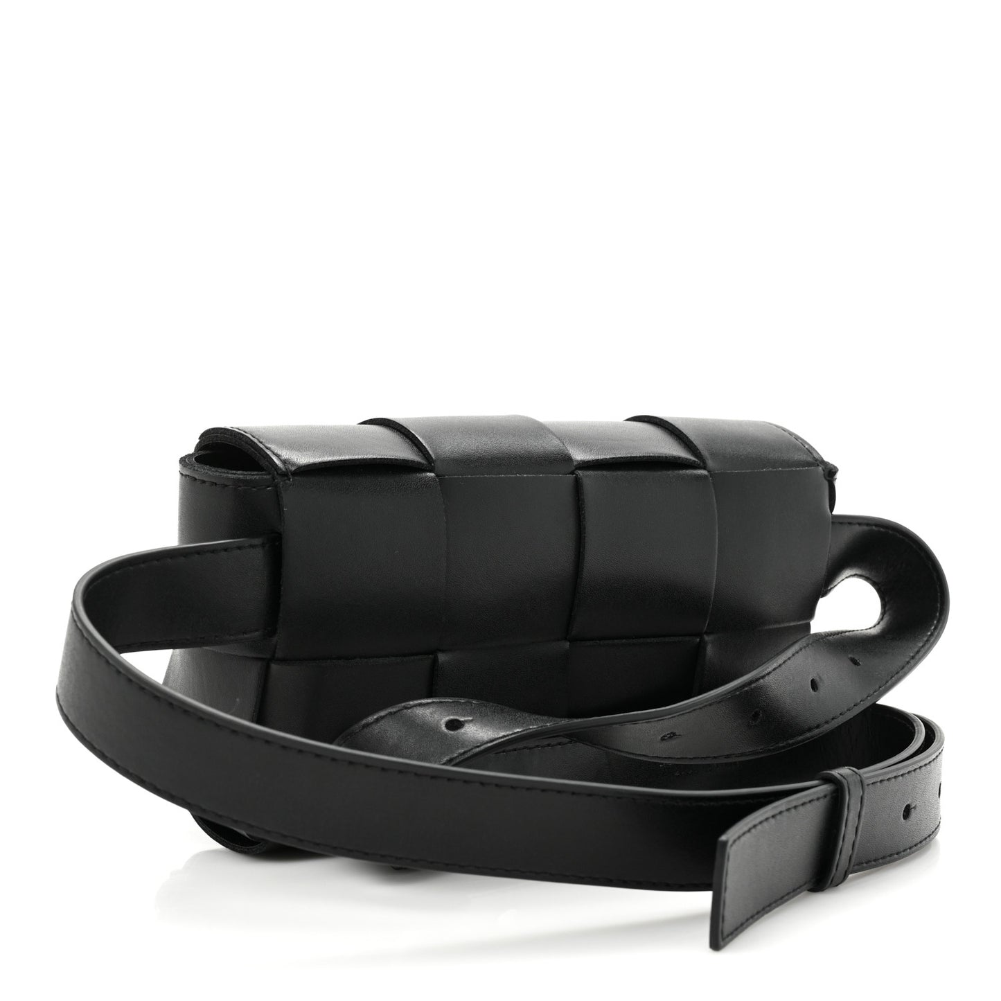 Nappa Maxi Intreccio The Belt Cassette Bag Black