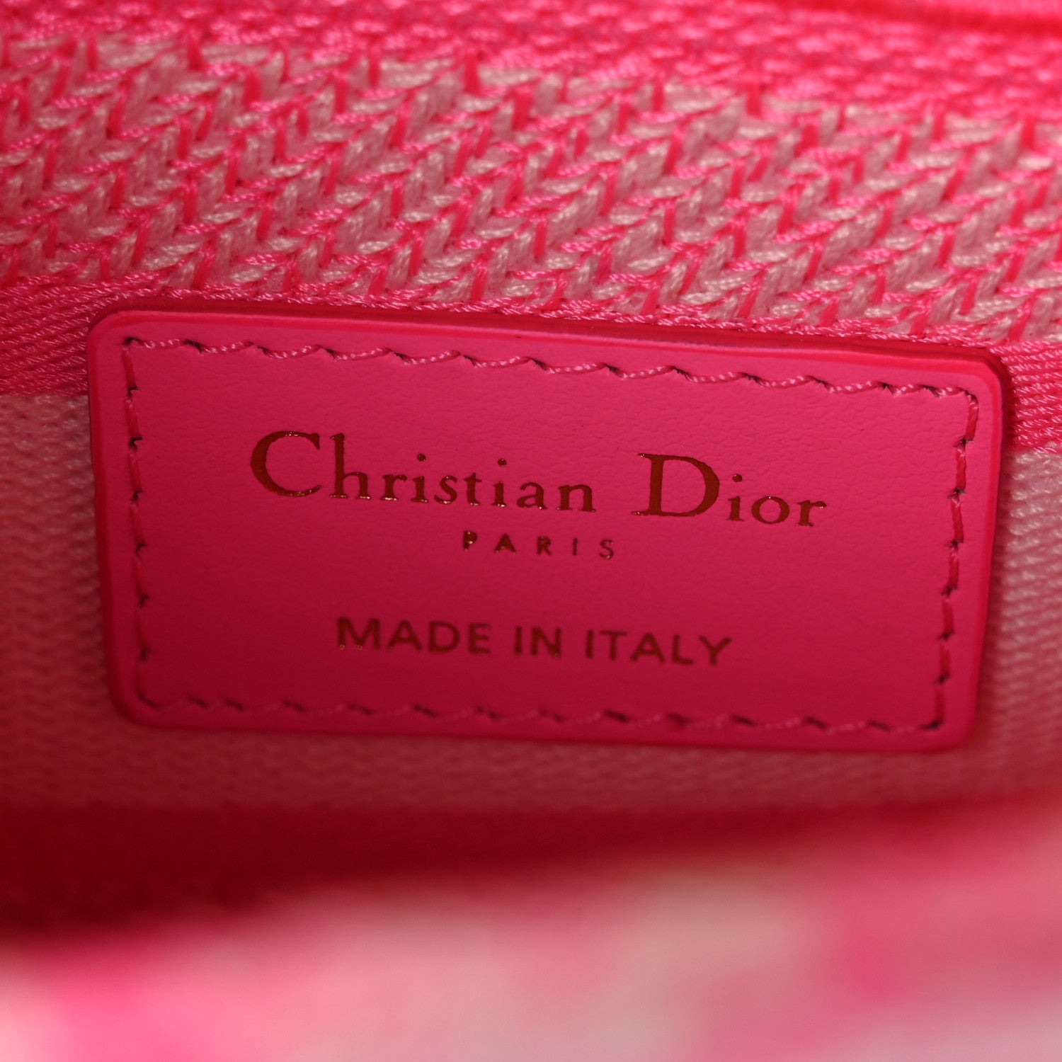 Christian Dior Canvas Toile De Jouy Reverse Embroidered Medium Lady D-Lite Fluorescent Pink 6 of 9