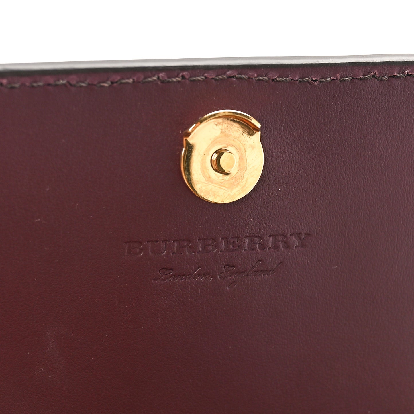Grained Calfskin House Check Tartan Mix Hampshire Wallet On Chain Mahogany Red