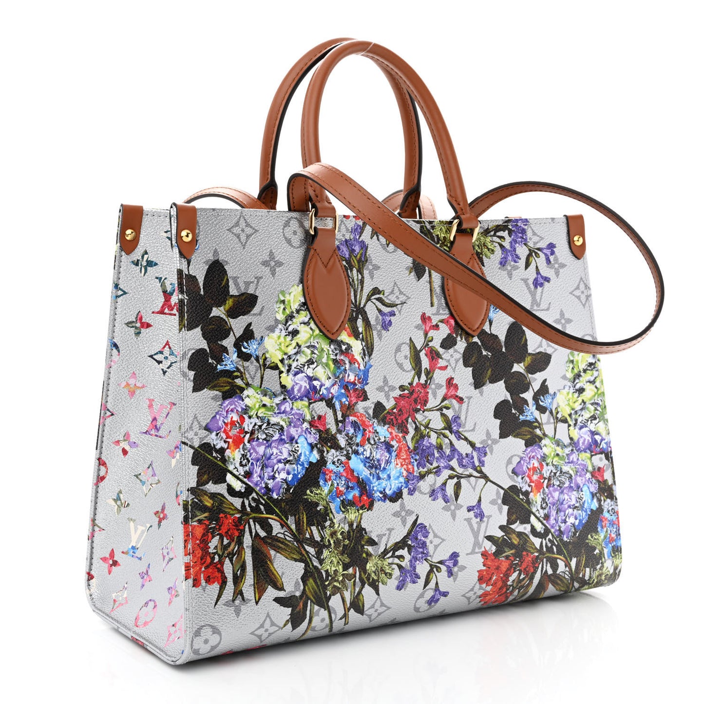 Metallic Monogram LV Garden OnTheGo MM Silver