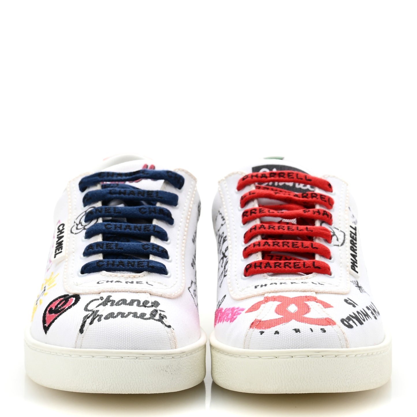 X PHARRELL WILLIAMS Canvas Womens Sneakers 38 White Multicolor