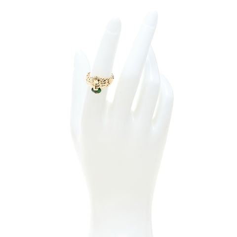 18K Yellow Gold Diamond Chrome Diopside Lion Head Ring 53 6.25