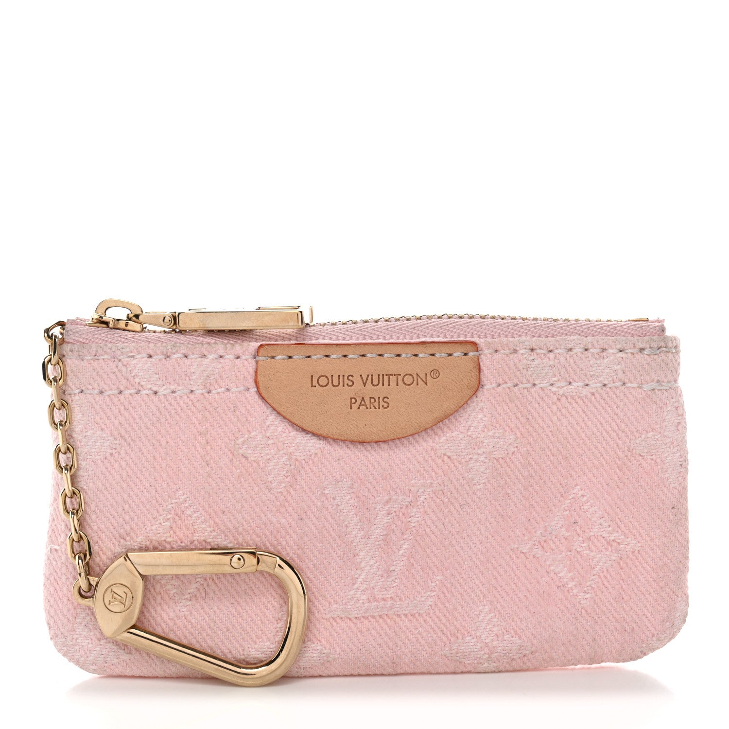 Louis Vuitton Monogram Denim Key Pouch Washed Pink 1873866