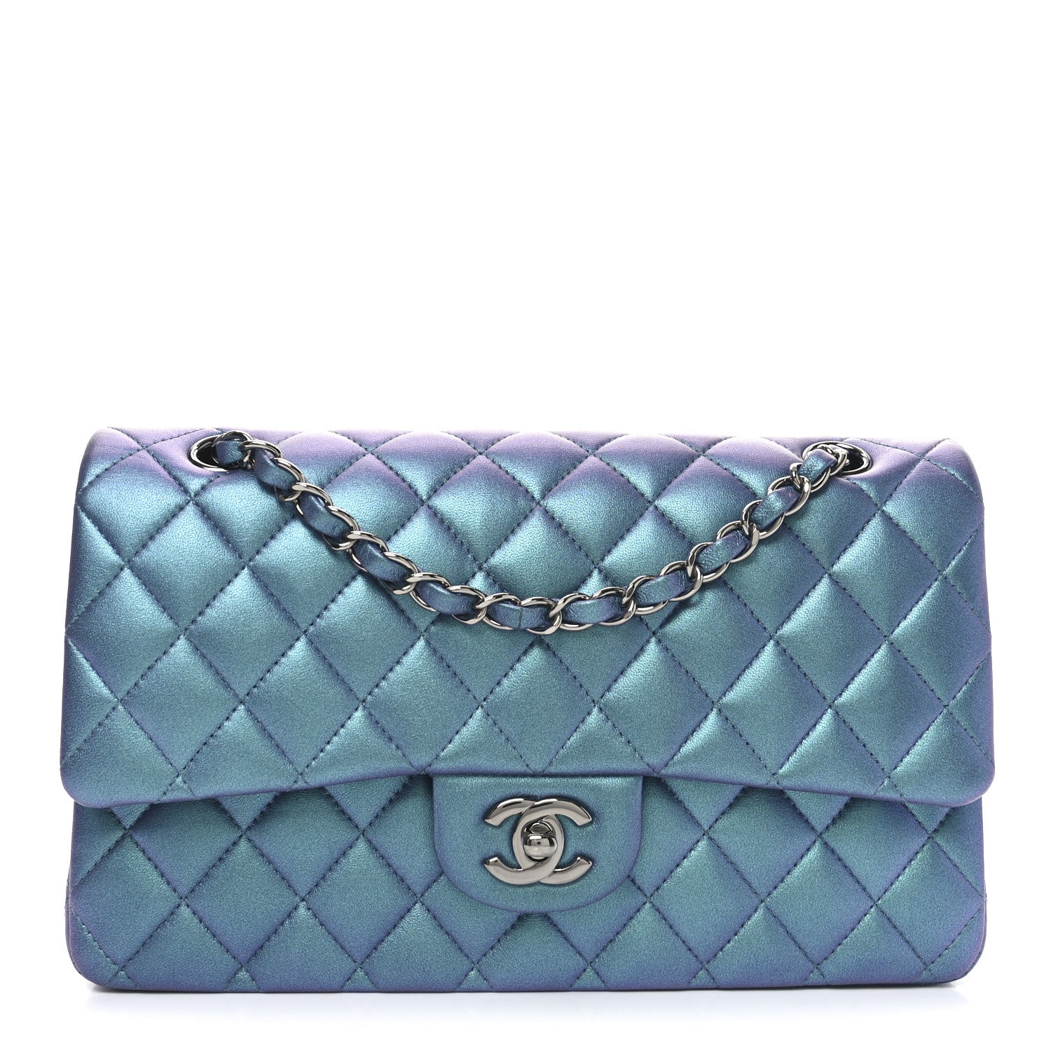 Chanel Metallic Turquoise Belt SZ 95 Chanel Metallic Turquoise Large 2.55 Reissue Bag – Labellov main image 3