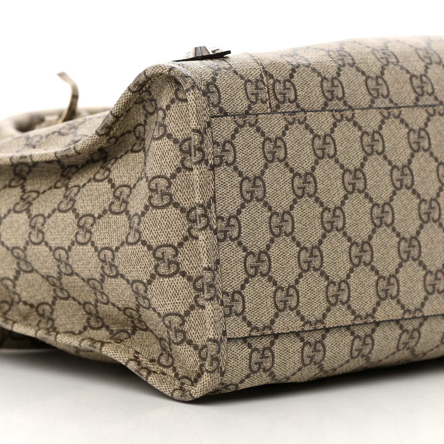 X GUCCI GG Supreme Monogram Neo Classic Silver Hardware City Beige Ebony