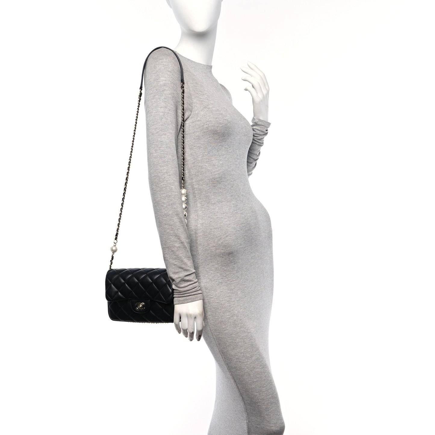 Lambskin Quilted Small My Precious Flap Black