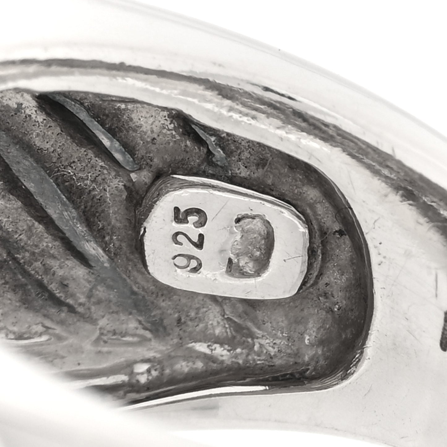 Sterling Silver Diamond Cable Cigar Band Ring 53 6.25