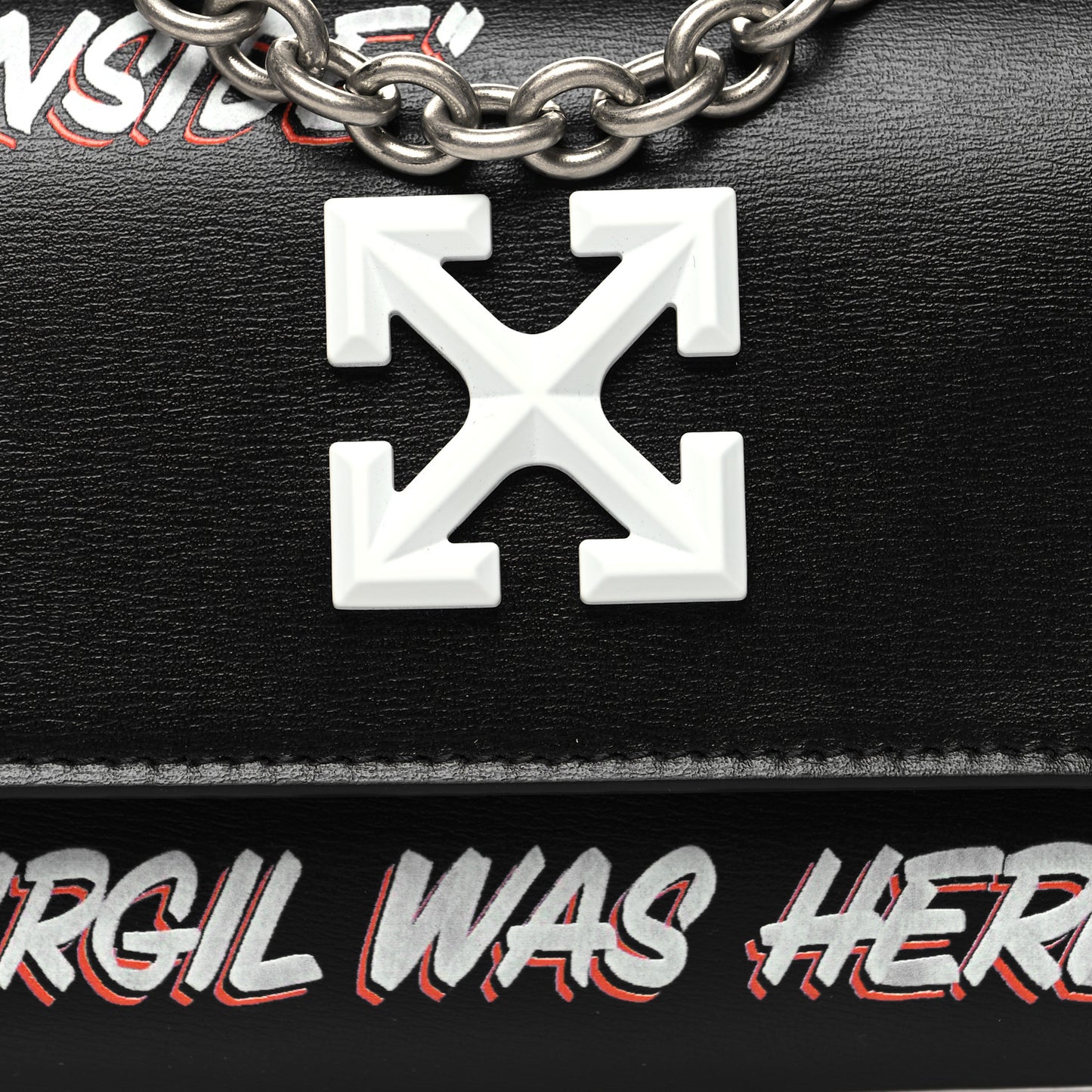 Calfskin Jitney Logo Flap Wallet On Chain Black