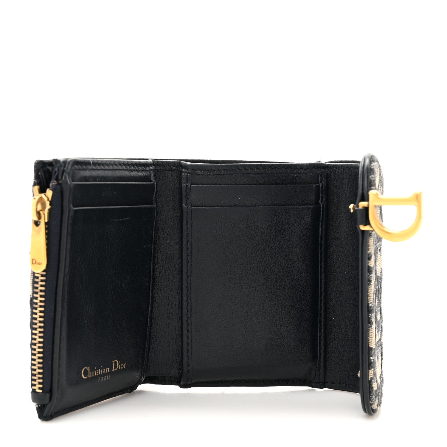 Christian Dior Oblique Saddle Lotus Wallet Blue 5 of 10