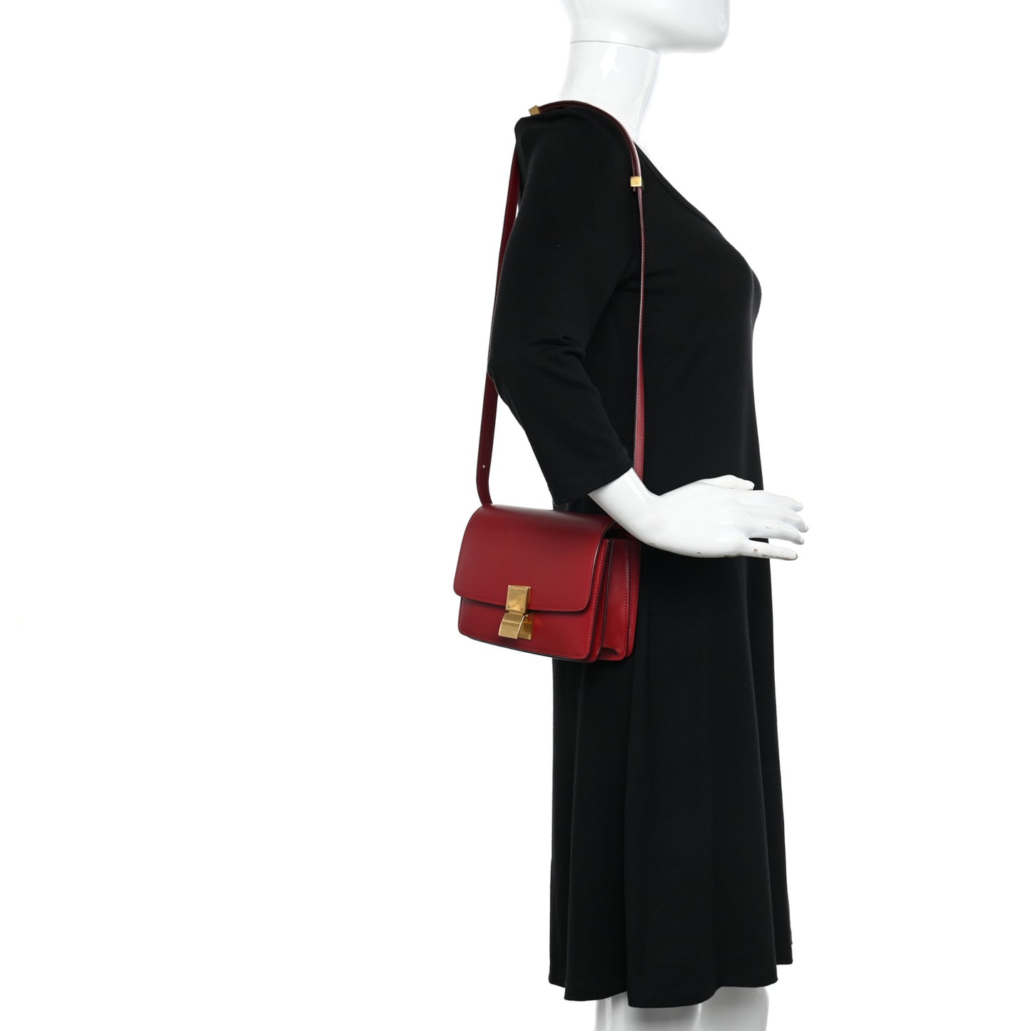 Smooth Calfskin Small Classic Box Flap Bag Red