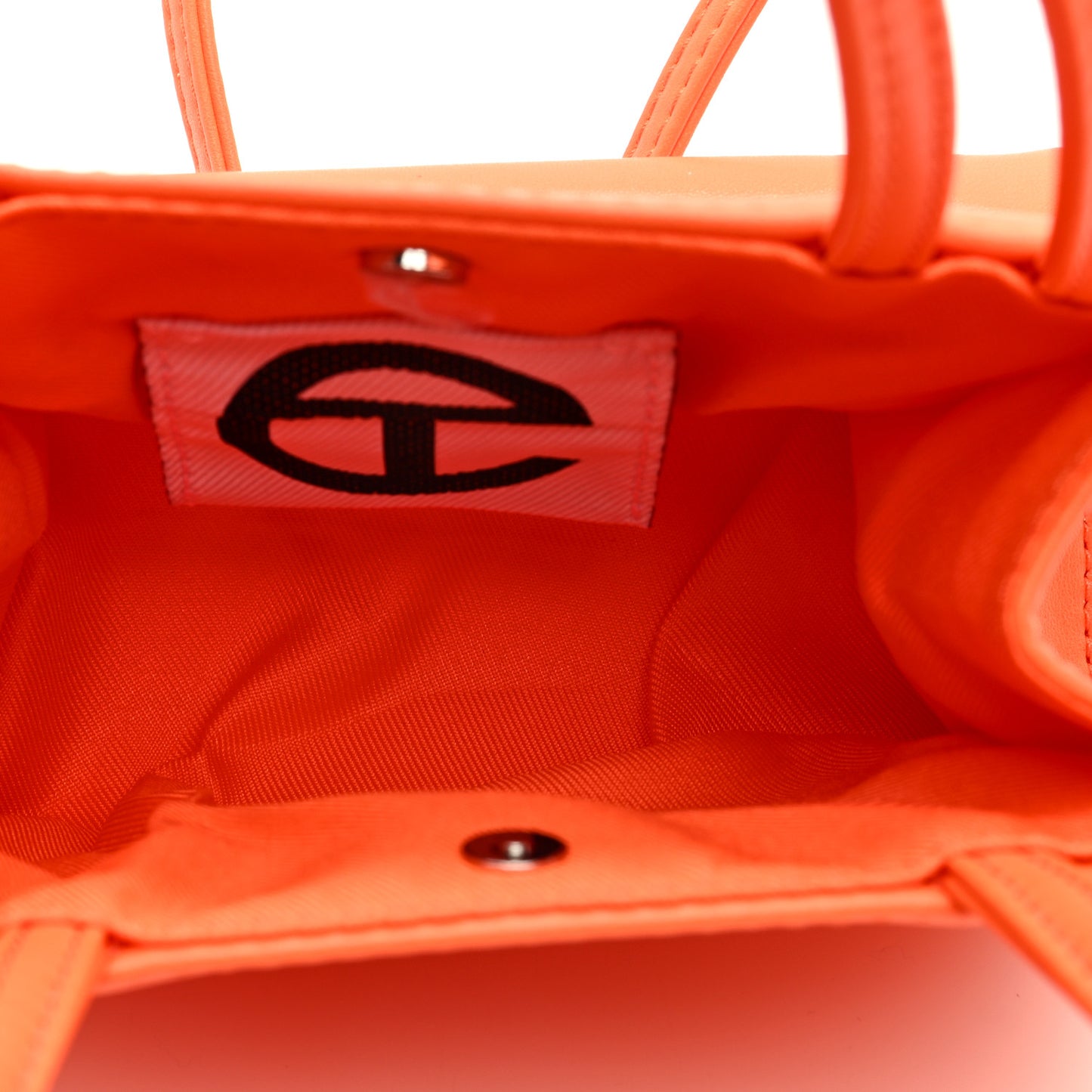 Vegan Leather Small Shopping Bag Orange