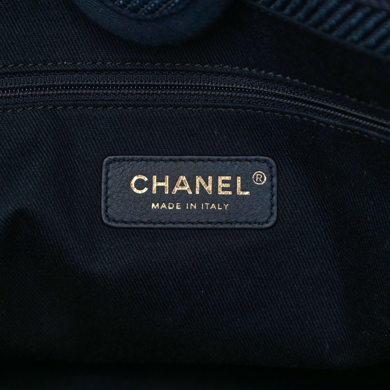 Chanel Mixed Fibers Striped Small Deauville Tote Navy Blue 6 of 12