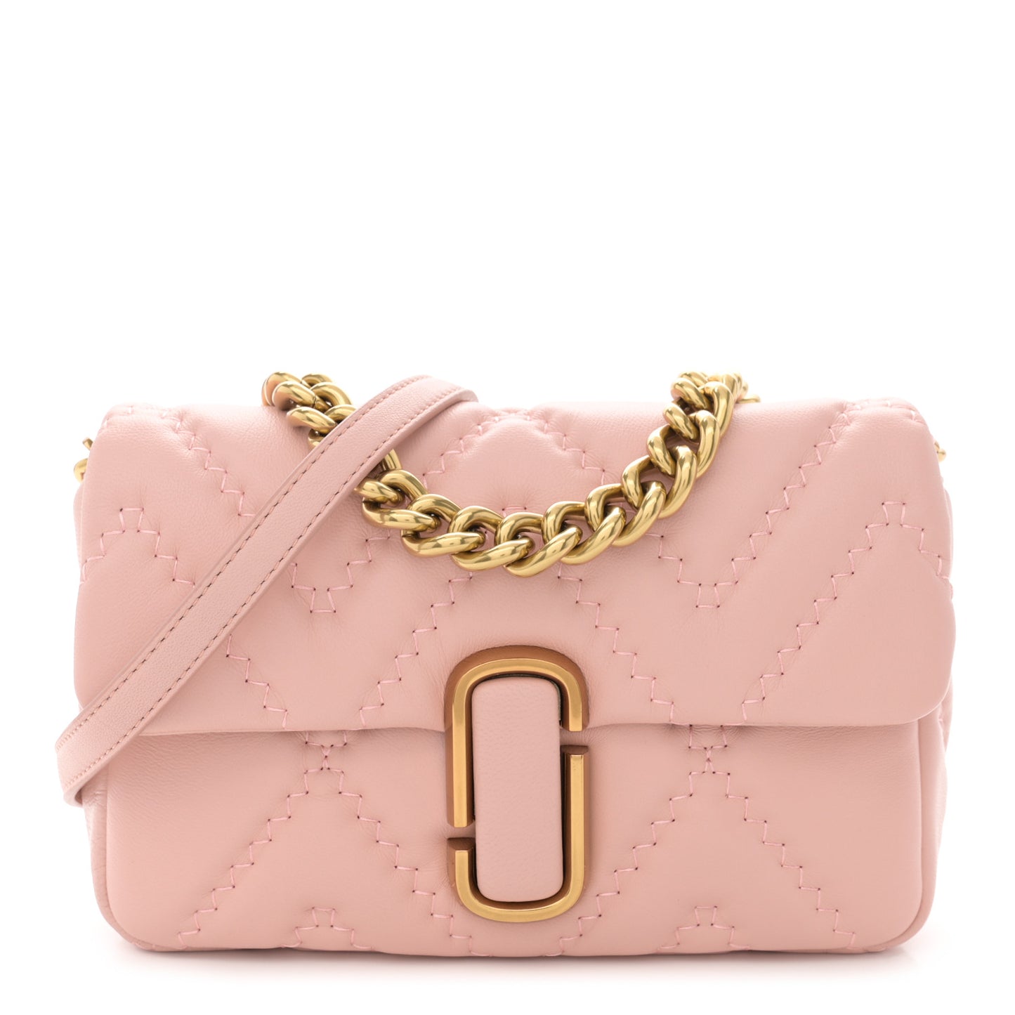 Lambskin Quilted J Marc Mini Shoulder Bag Rose