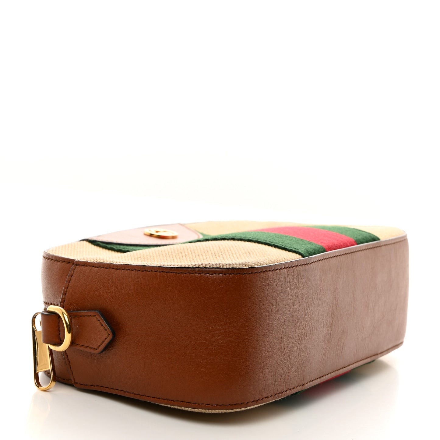 Vintage Canvas Web Shoulder Bag Sand Cuir