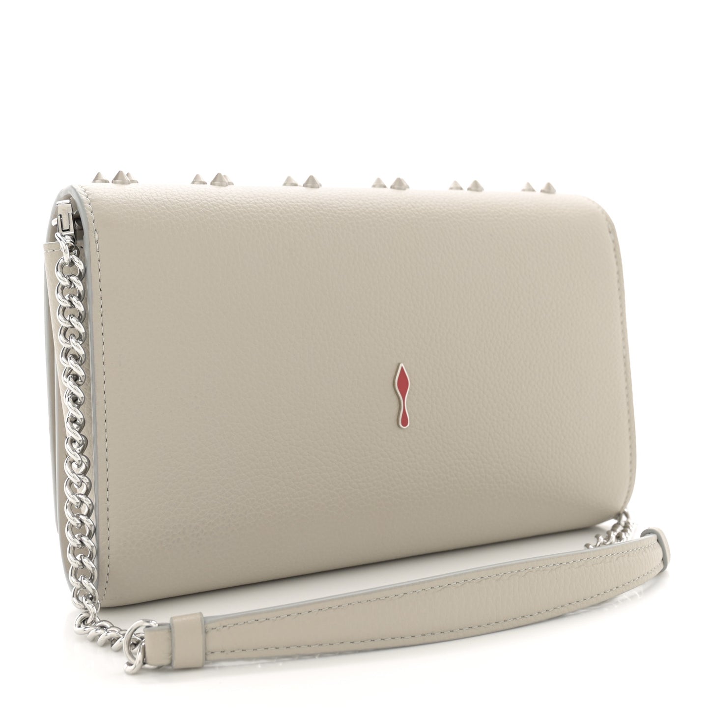 Calfskin Spikes Loubinthesky Paloma Clutch Goose