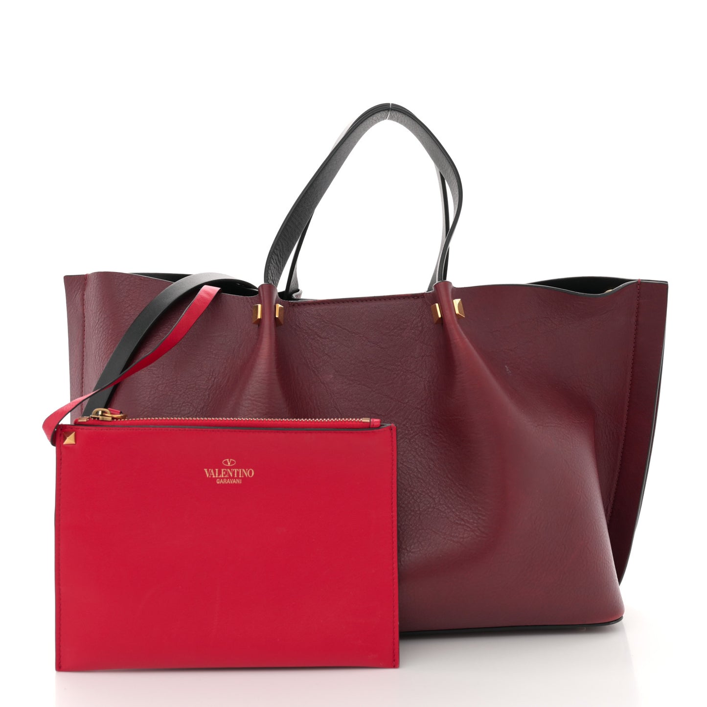 Grainy Calfskin Medium VLogo Escape Shopper Rubin