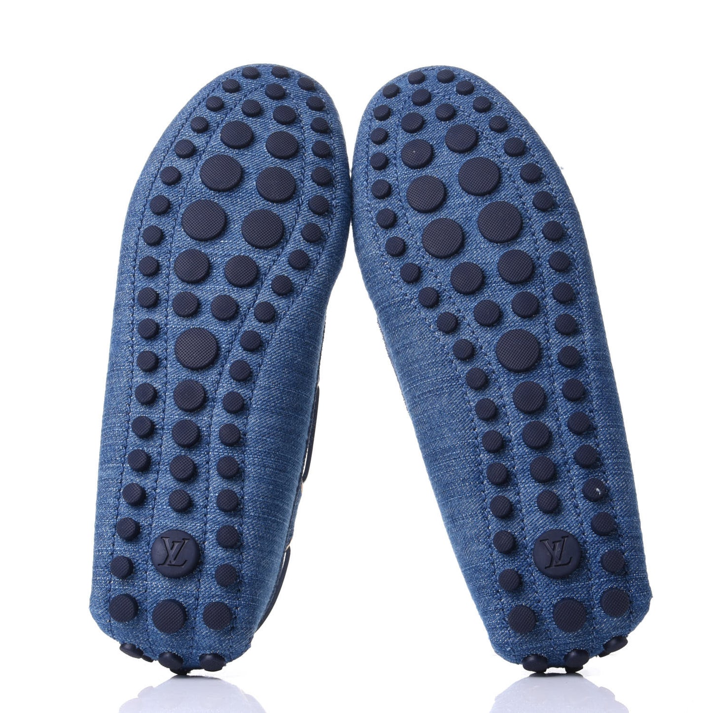 Monogram Denim Gloria Loafers 39.5 Blue