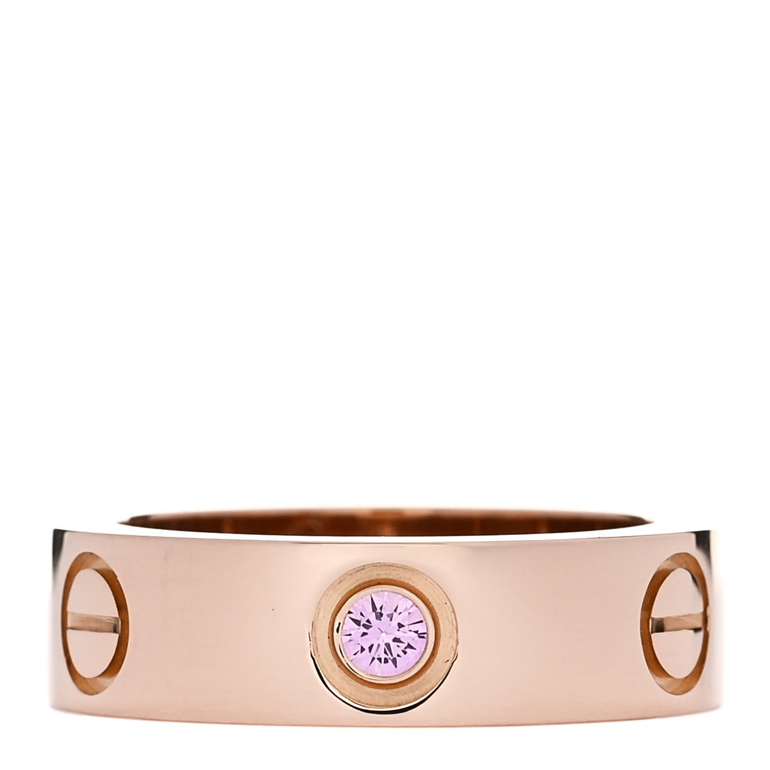 Cartier 18K Pink Gold Pink Sapphire 5.5mm LOVE Ring 50 5.25 1 of 4