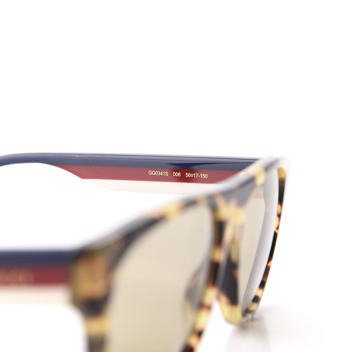 Acetate Square Frame Web Sunglasses GG0341S Tortoise