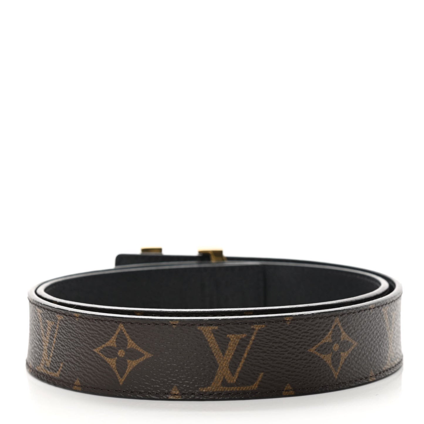 Calfskin Monogram 30mm LV Initiales Reversible Belt 75 30 Black