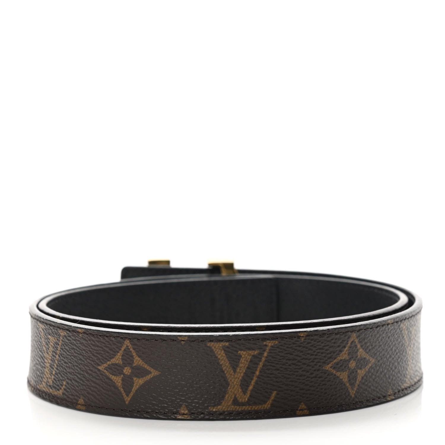 Louis Vuitton Calfskin Monogram 30mm LV Initiales Reversible Belt 75 30 Black 2 of 7