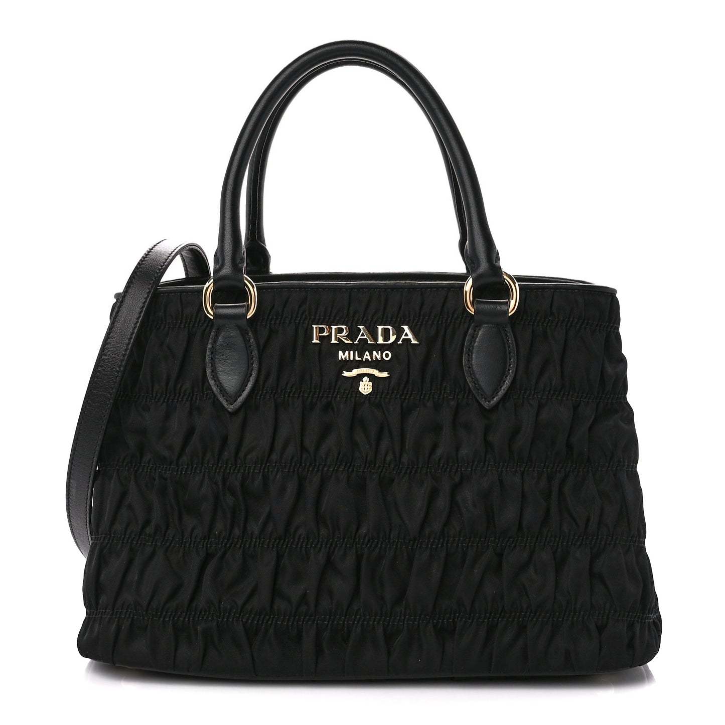 Tessuto Nylon Gaufre Small Tote Black