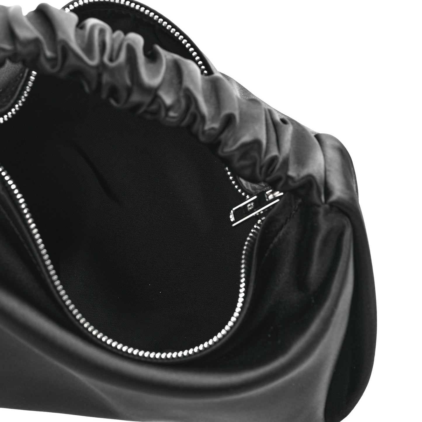 Satin Mini Scrunchie Bag Black