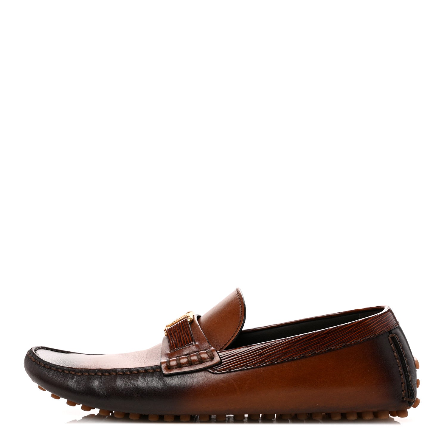 Louis Vuitton Smooth Calfskin Hockenheim Moccasin Loafers 9 Brown