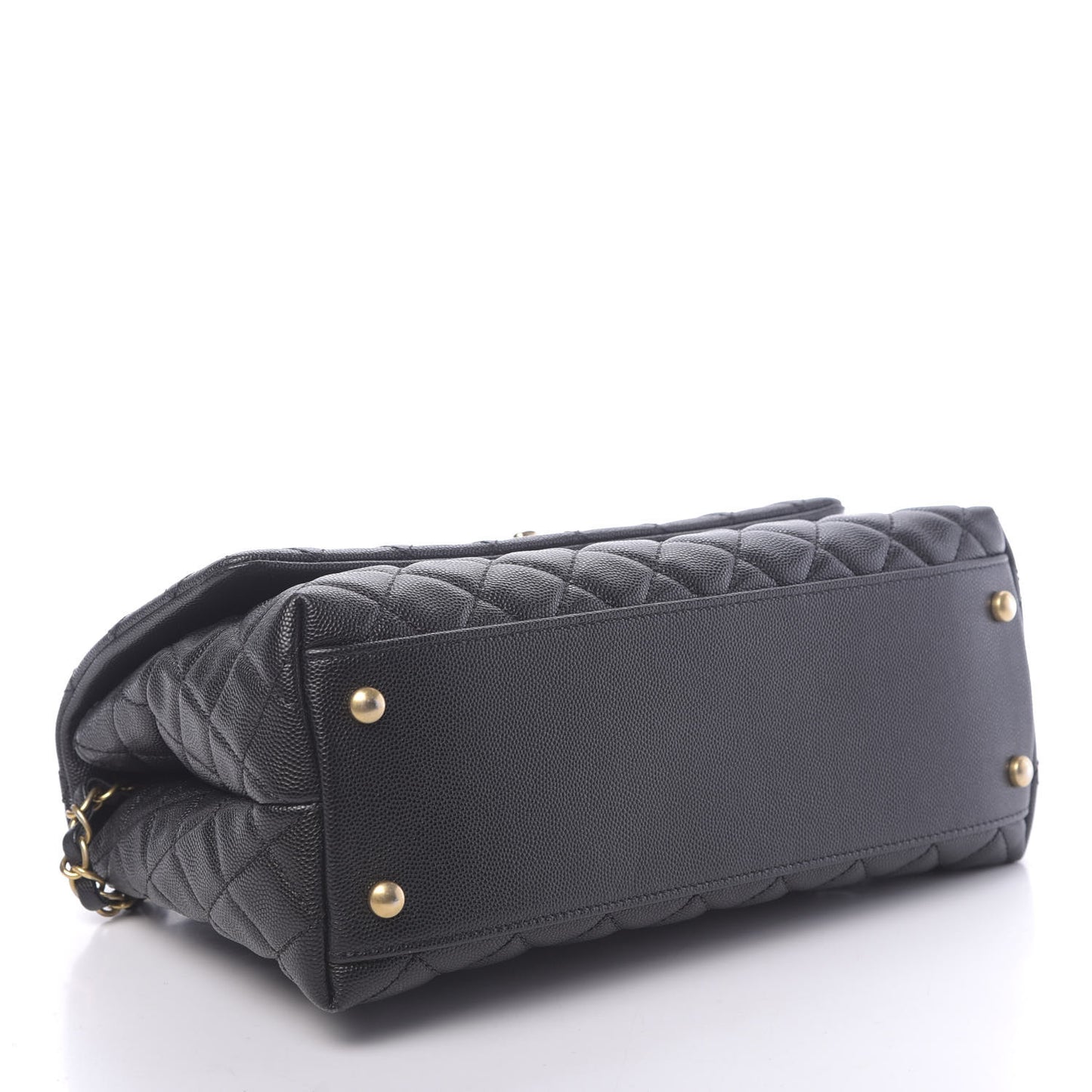 Caviar Quilted Small Coco Handle Flap Black