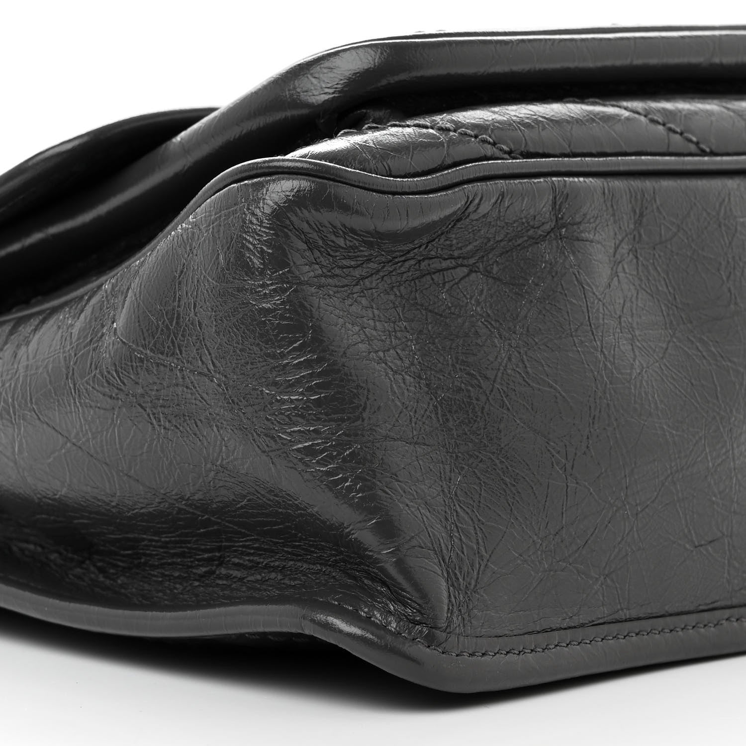 Saint Laurent Crinkled Calfskin Matelasse Monogram Medium Niki Chain Satchel Storm 9 of 10