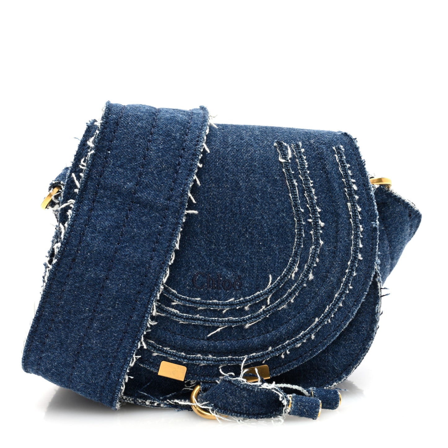 Denim Small Marcie Saddle Bag Blue